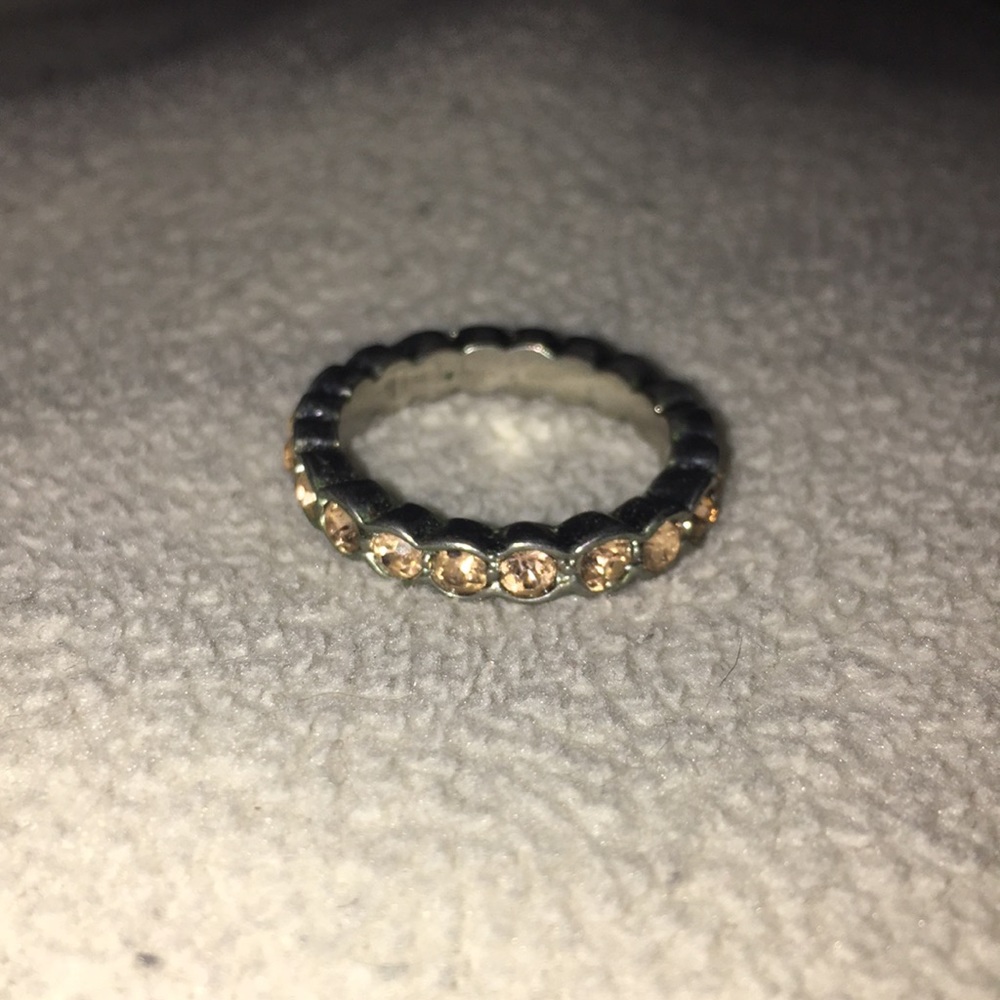 EXPRESS Ring. Silver with blush pink rhinestones